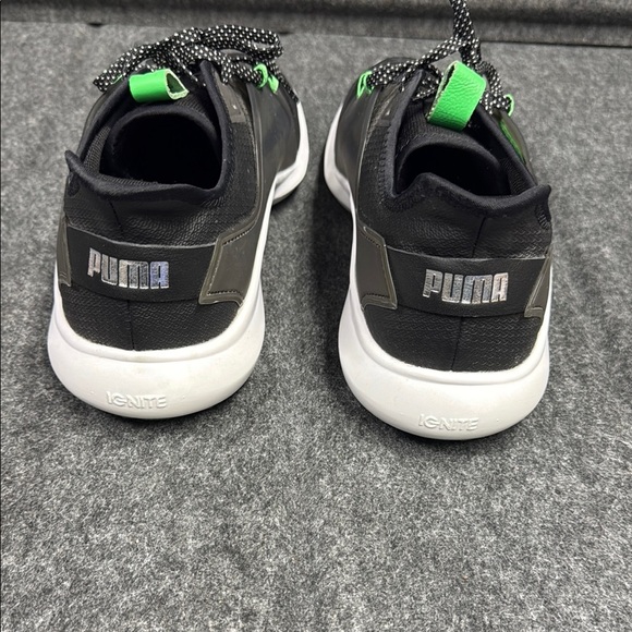 Puma Black and Green Athletic Shoes with Cushioned Sole - Picture 6 of 9